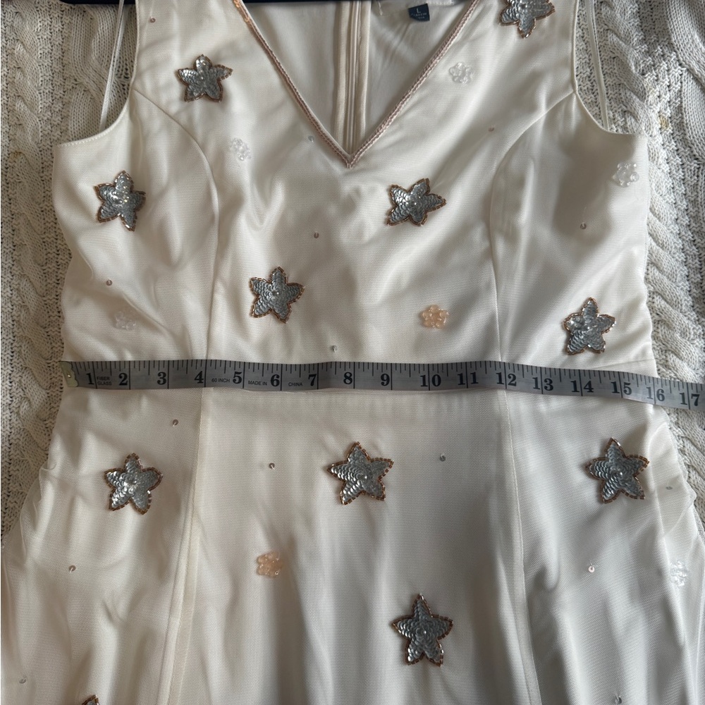 Modcloth Ivory Maxi Dress with Star Embellishments - Picture 5 of 6